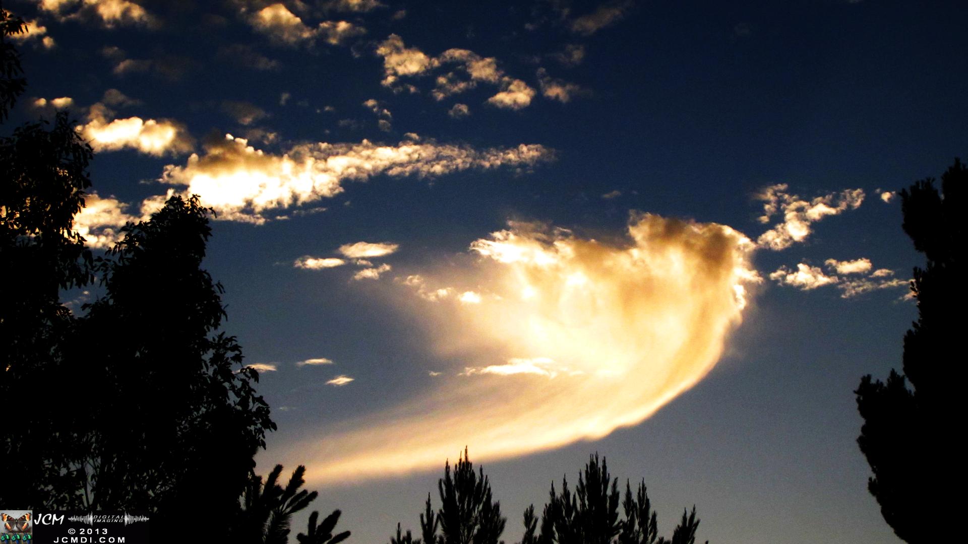Angel (or ghost) clouds at sunset
